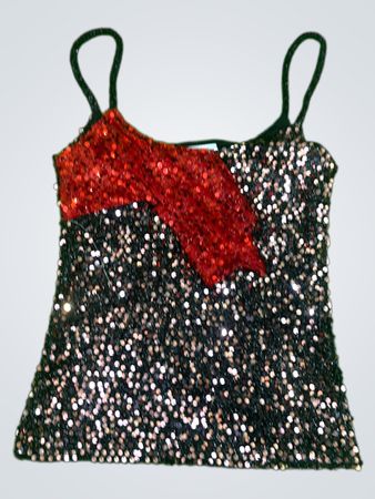 Aufgewertete Pailletten-Camisole mit rotem Schleifendetail