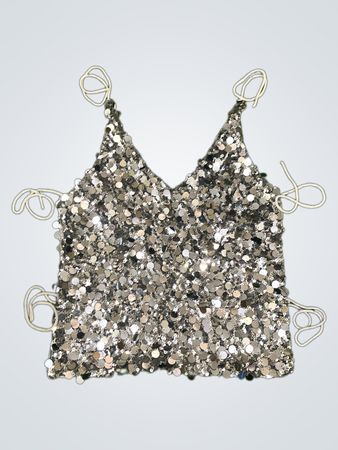 Upcycled Pailletten-Cami-Top