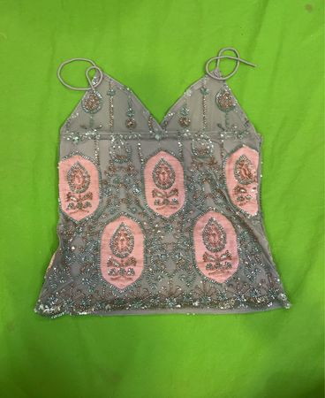 Upcycled Damen Besticktes Tanktop