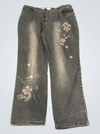 Upcycled Laura Kent Hochwertige Bestickte Jeans