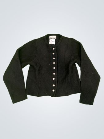 Isar-Trachten Black Button-Up Cardigan