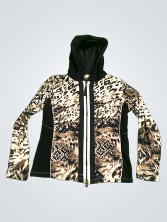 VIA APPIA Damen Tierdruck Kapuzenjacke mit Reißverschluss