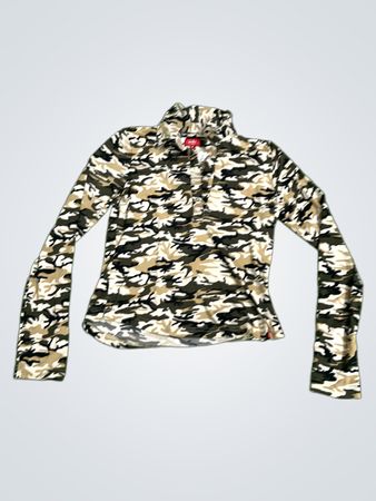 EDC by Esprit Camouflage Stehkragen Langarmoberteil