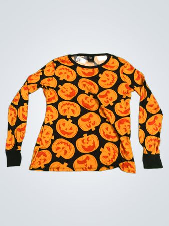 Hyde & Eek! Boutique Damen Schlafanzug Kürbisdruck Langarmoberteil