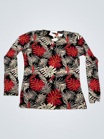 UGO REALI Tropical Print Langarmshirt