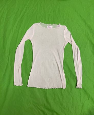 Weißes Netz Langarmshirt