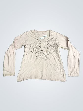 Hellrosa Langarmshirt mit floralem Design