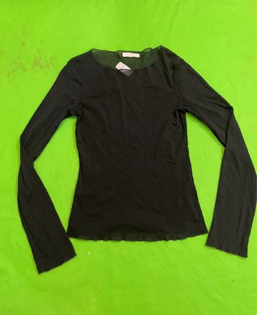 Promod Schwarzes Langarm-transparentes Oberteil