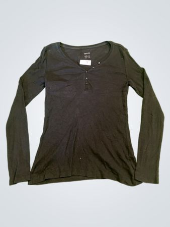 Esmara Schwarzes Langarm-Henley-Shirt