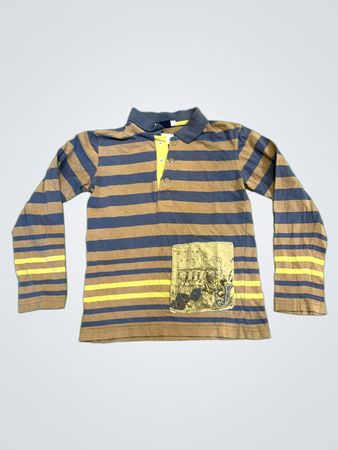 Chemise polo à manches longues rayée Sergent Major
