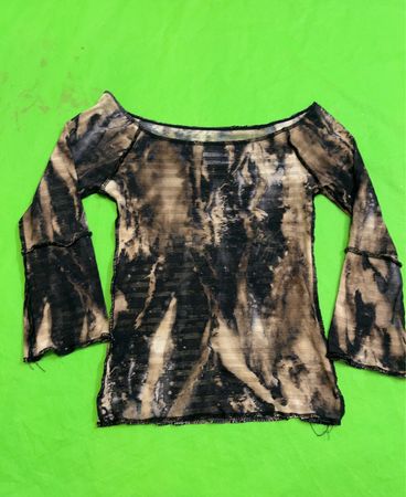 Schlichte Glockenärmel-Tie-Dye-Oberteil