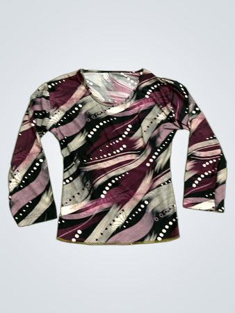 Langarmtop mit abstraktem Druck