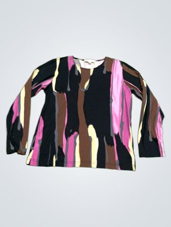 MARTINE LETOURNEUR Abstract Print Langarmoberteil