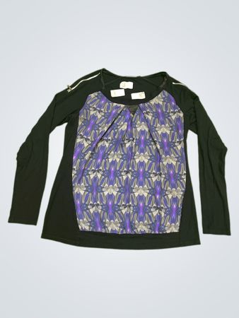 Die Mode gehört Ihnen Black and Patterned Long Sleeve Top