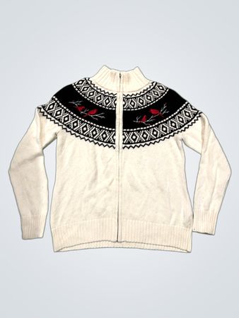 Northern Reflections Damen Cardinal Fair Isle Zip-Up Pullover