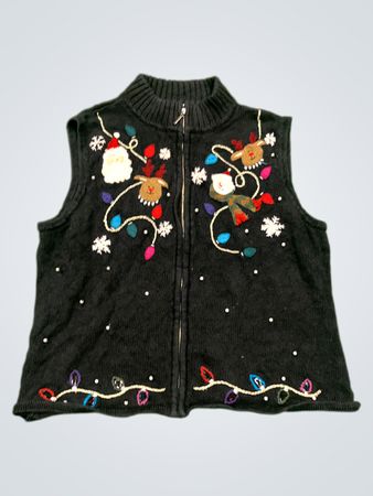 Amber Damen Weihnachtslichter Santa Schneemann Weste