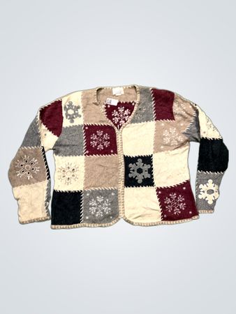 Christopher & Banks Schneeflocken-Patchwork-Cardigan