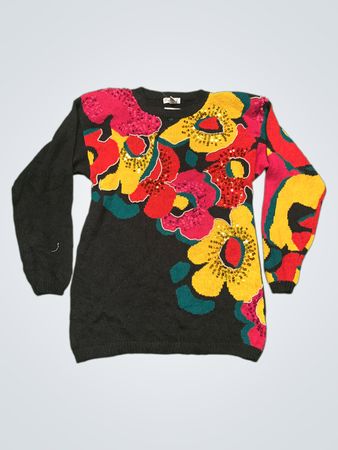 Eminent Women's Floral Sequin Sweater