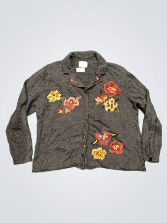 Stitches In Time Floral Embroidered Cardigan