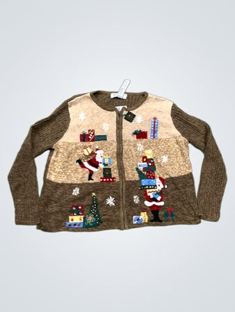 Tiara International Christmas Collection Santa und Weihnachtsbaum Pullover