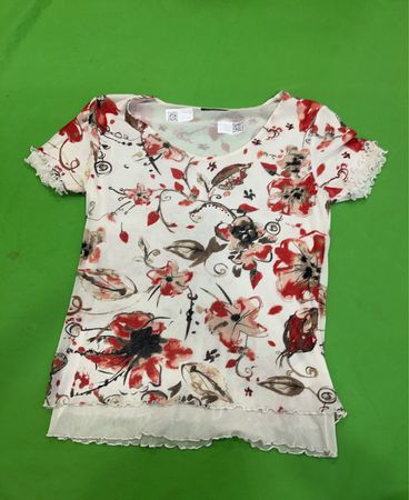 Comma Floral-Print durchscheinendes Top
