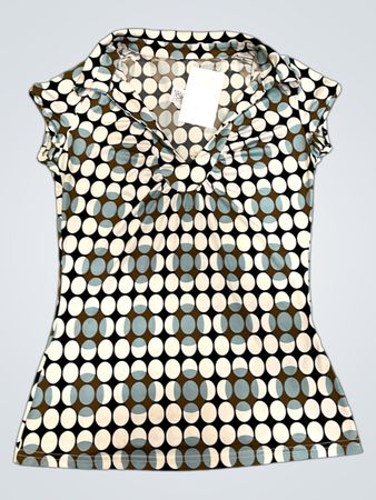 Damen-Oberteil mit kurzen Ärmeln und Polka-Dots