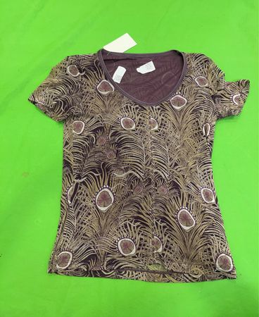 Pfauenfeder-Print-T-Shirt