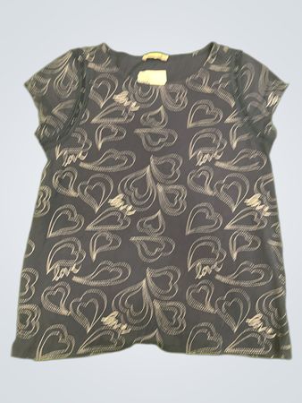Orsay dunkelblaues T-Shirt mit Herzmuster