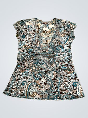 BLINDDATE Damen-T-Shirt mit kurzen Ärmeln und Paisley-Muster