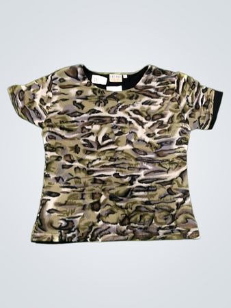 COSMOS JEANS Camouflage Print T-Shirt