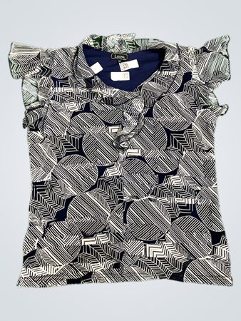 LEONA PER DONNA Damen Rüschenbluse mit Print