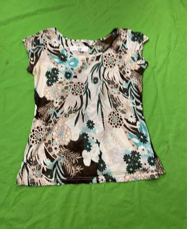 GINA BENOTTI Damen T-Shirt mit Blumenmuster Kurzarm Größe M