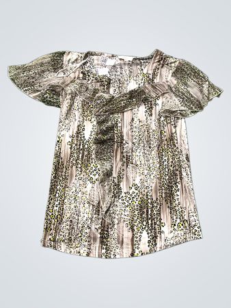 VERSIA Damen Leopardenmuster Rüschenbluse