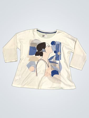 Weißes T-Shirt mit abstraktem Grafikdruck