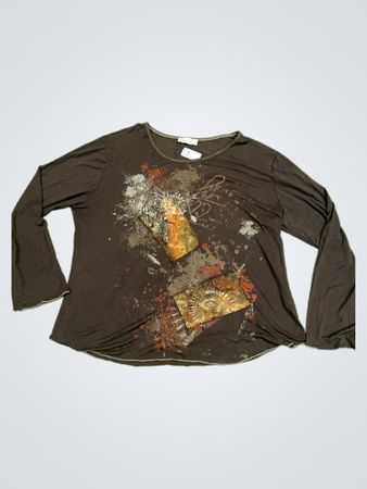 Elitelle Paris Brown Langarmshirt mit Grafikdruck