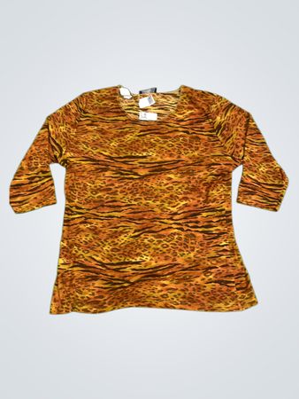 Janice Oberteil mit Leoprint und 3/4-Ärmeln