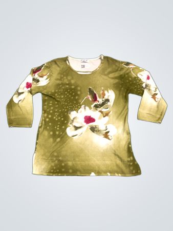P.P.R Fashion Damen Langarmshirt mit Blumenmuster