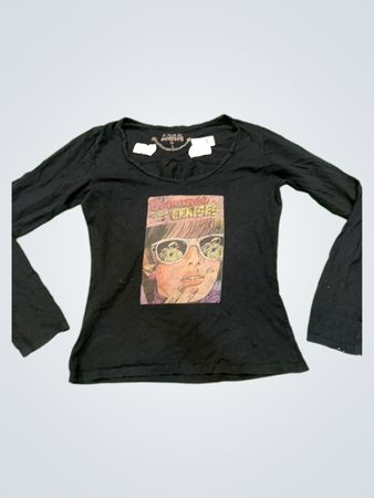 Le temps des cerises Damen Schwarzes Langarmshirt mit Grafik