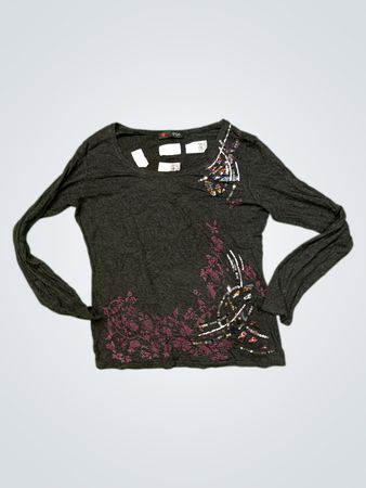 SYM Damen Langarm-Top mit Verzierungen