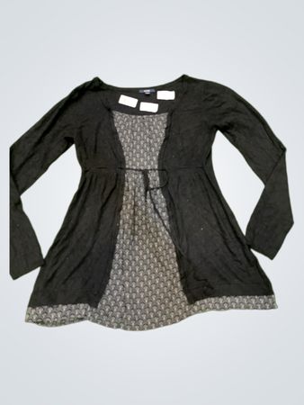 Kiabi Schwarzes, gemustertes Langarmkleid