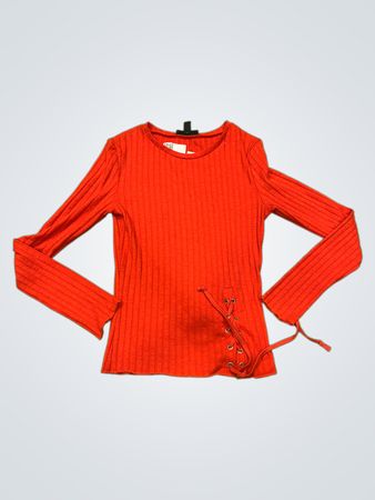 Jennyfer Rippstrick-Oberteil mit Schnürdetail