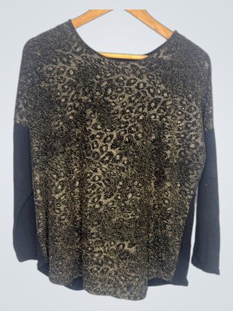 Langarm-Leopardenmuster-Pullover