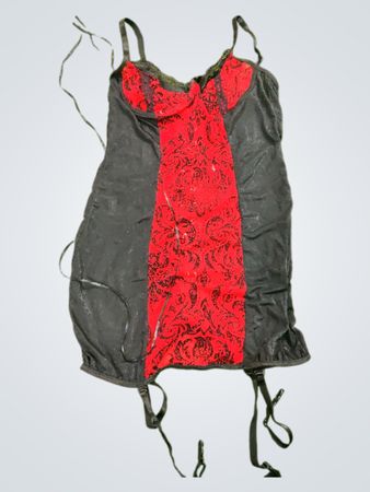 Red and Black Corset Top
