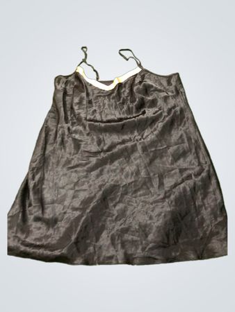 Black satin slip dress