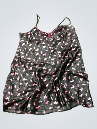 Whisper Black Nightgown with Pink Dog Print
