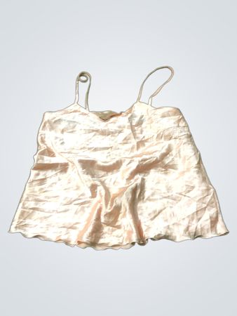 Canda Pink Satin Camisole with Scalloped Hem
