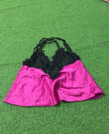Pink and Black Lace Babydoll
