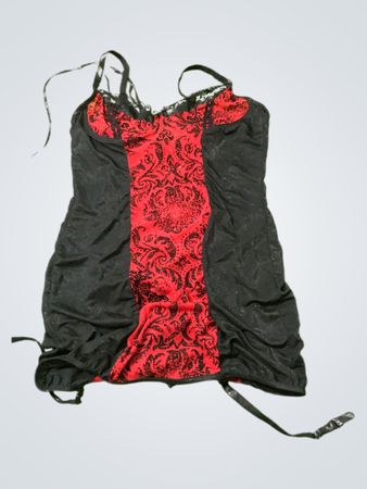 Black and Red Lace Corset Top