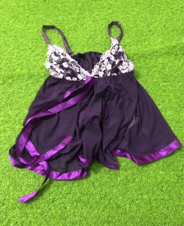 Risque Purple Lace Trimmed Babydoll