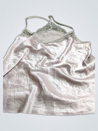 Satin Camisole with Lace Trim